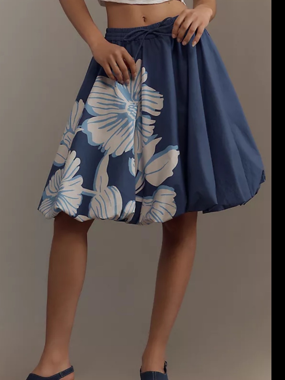 Anthropologie Maeve Navy Floral Bubble Skirt